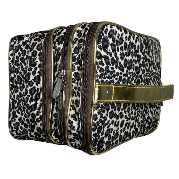 Travel Cosmetic Large Case Animal Print Leopard Packable Jewelry Collapsible NWT - Picture 4 of 15